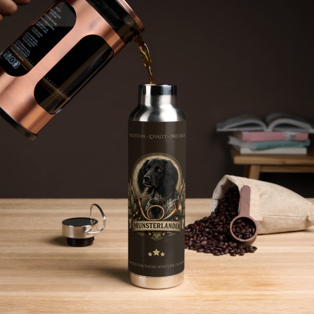  Large Munsterlander (logo)  Water Bottle (Coffee (Rotated))