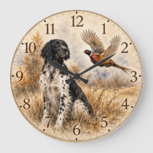 Large Münsterländer with  Pheasant Clock