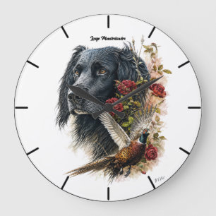 Large Munsterlander with pheasant Clock