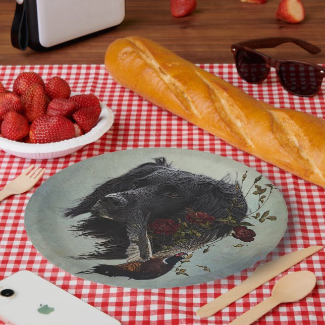 Large Munsterlander with pheasant  Paper Plates (Picnic)