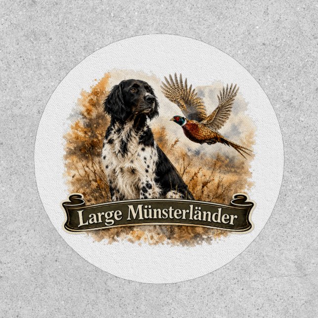 Large Münsterländer with  Pheasant Patch (Front)