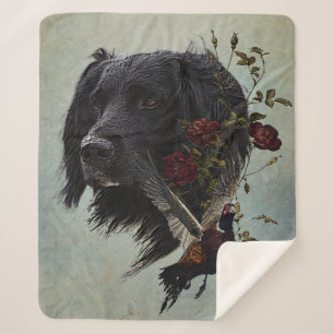 Large Munsterlander with pheasant Sherpa Blanket