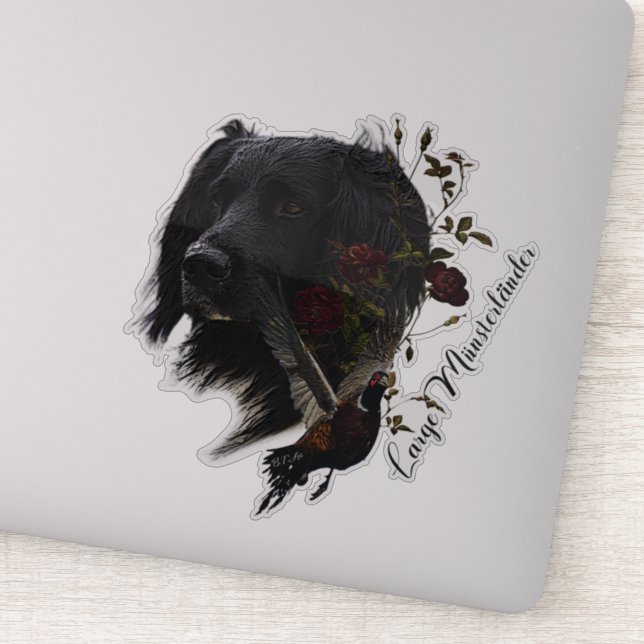 Large Munsterlander with pheasant        Sticker (Detail)