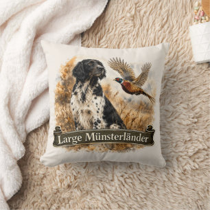 Large Münsterländer with Pheasant Throw Pillow