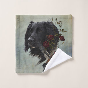 Large Munsterlander with pheasant Wash Cloth