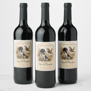 Large Münsterländer with  Pheasant Wine Label