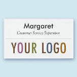 Large Name Badge Magnet Custom Logo Employee Staff<br><div class="desc">Personalize our premium acrylic name badge with your own company logo, employee name, and job title. It's scratch-resistant, waterproof, UV resistant, and printed in AcryliPrint® HD full color. It has a magnetic back fastener which is a good alternative to a pin for delicate fabrics and fine business attire (do not...</div>