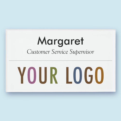 Large Name Badge Magnet Custom Logo Employee Staff