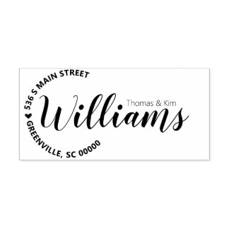Large Name Circular Address Custom Rubber Stamp