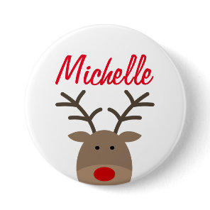Large name reindeer buttons for Christmas party