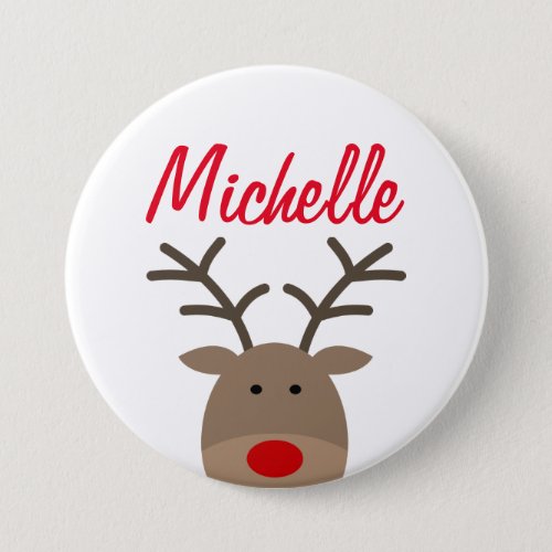 Large name reindeer buttons for Christmas party