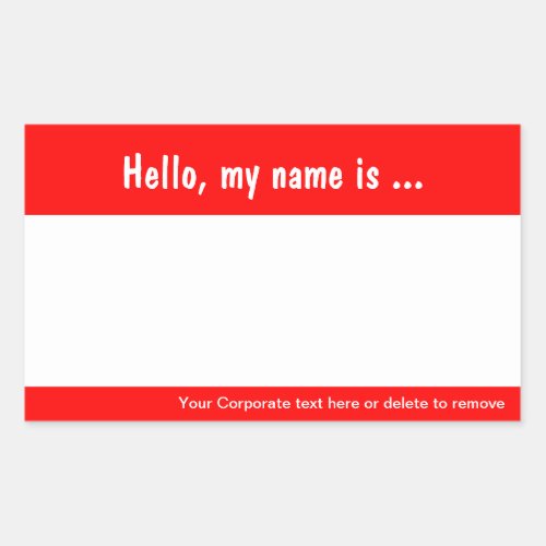 Large Name Tag  Badge Sticker for Corporate Event