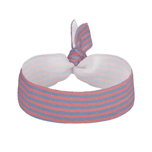 Large Nautical Theme Horizontal Stripes Elastic Hair Tie (Front)