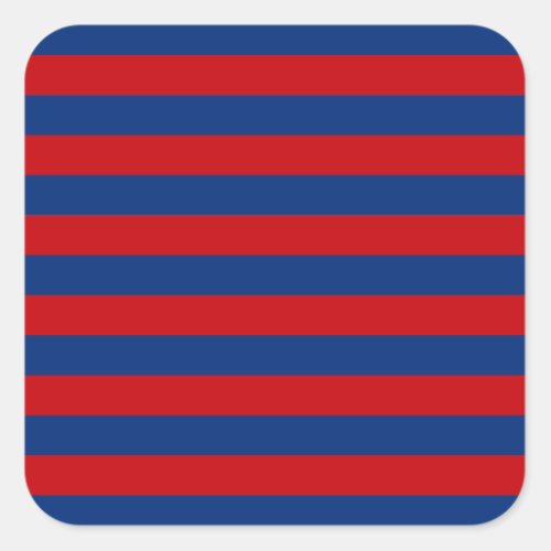 Large Nautical Theme Horizontal Stripes Square Sticker