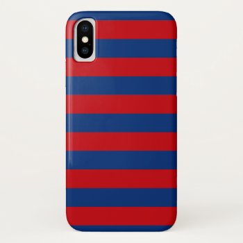 Large Nautical Theme Horizontal Stripes Style Iphone Xs Case by CaptainShoppe at Zazzle