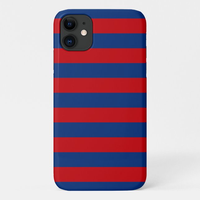 Large Nautical Theme Horizontal Stripes Style Case-Mate iPhone Case (Back)