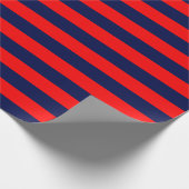 Large Navy Blue and Red Stripes Wrapping Paper (Corner)