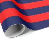 Large Navy Blue and Red Stripes Wrapping Paper (Roll Corner)