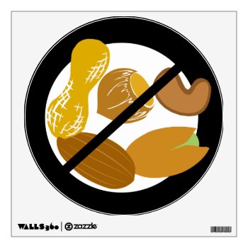 Large No Nuts Symbol Peanut Tree Nut Free Area Wall Sticker by LilAllergyAdvocates at Zazzle