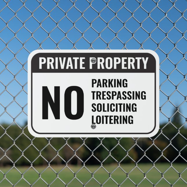 Large No Private Property Metal Sign (In Situ(Fence))