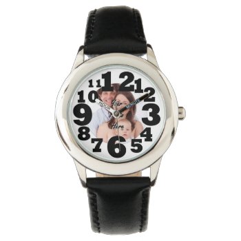 Large Numbered Personalized Photo Watch by photogiftz at Zazzle