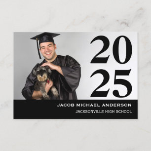 Large Numbers Black - 3x5 Graduation Announcement