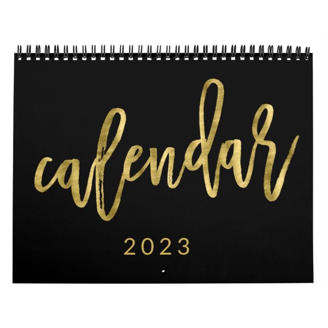 Large Numbers Calendar 2023 Faux Golden Months (Cover)