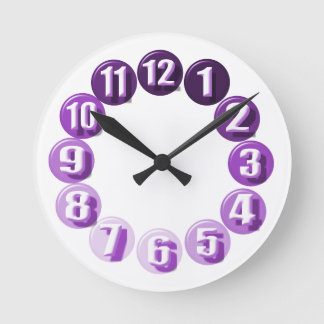 Large Numbers/ Purple Round Clock