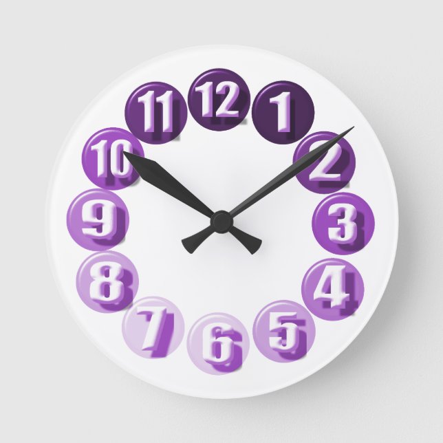 Large Numbers/ Purple Round Clock (Front)