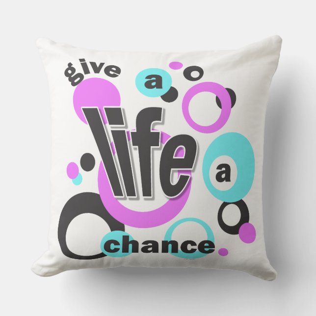 Large or small throw pillow with a bubbly design. (Front)