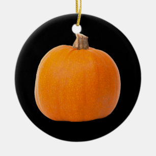 Large Orange Fall Harvest Pumpkin Ceramic Ornament