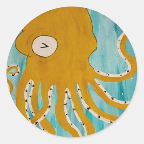 Large Orange Octopus sticker _ Papaya