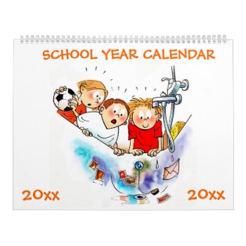 Large Orange School Year Calendar For Kids by online_store at Zazzle