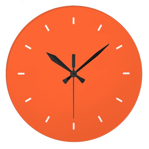 Large Orange Wall Clock (Round) | Zazzle