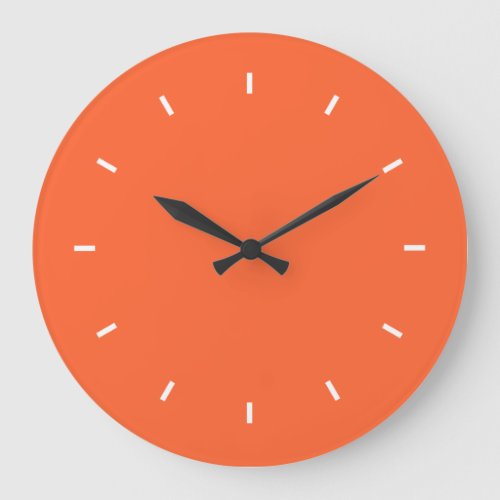 Large Orange Wall Clock Round