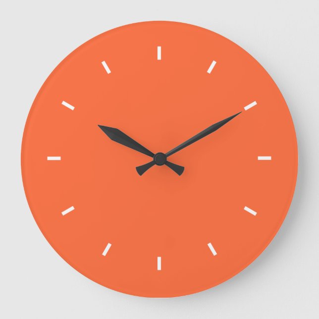 Large Orange Wall Clock (Round) (Front)