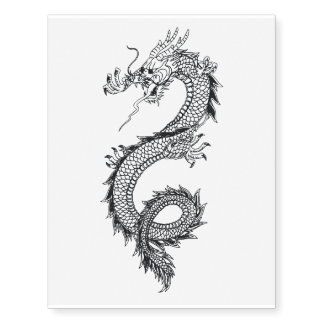 Large Ornate Lucky Chinese Dragon Temporary Tattoos