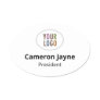 Large Oval Magnetic Name Tag or Pin Custom Logo