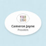 Large Oval Magnetic Name Tag or Pin Custom Logo