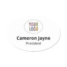 Large Oval Magnetic Name Tag or Pin Custom Logo