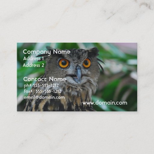 Customizable Large Owl Business Cards
