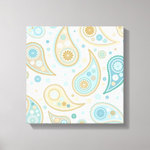 Large Paisley Funky Print (Light Blue Background)