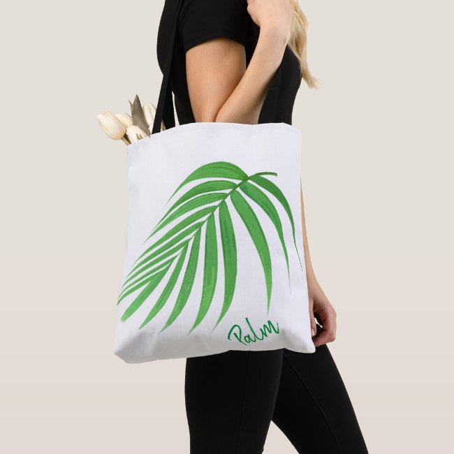 Large Palm Frond Design Tote