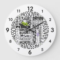 Large Passover Round Clock "Dayenu"
