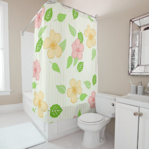 Large Pastel Flowers Shower Curtain