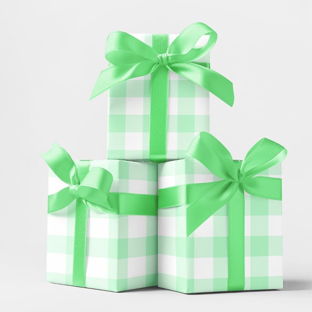 Large Pastel Mint Green and White Gingham Wrapping Paper (Large Pastel Mint Green and White Gingham Wrapping Paper)