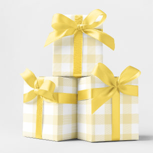 Large Pastel Yellow and White Gingham Wrapping Paper