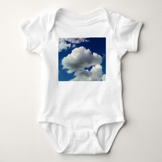 Large patches of cloud baby bodysuit (Front)