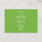 Large Pea Green Dots on White. Business Card (Back)