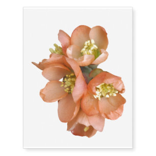 Large Peach Flowers Temporary Tattoos